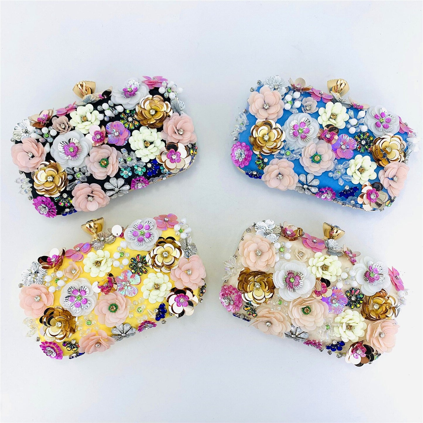 Handgemachte Damen Blumen Clutch Abendtaschen, Stil Geldbörse