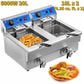 VEVOR 12L - 20L elektrische Fritteusen mit zwei Tanks für Zuhause, Fast-Food-Restaurants oder Camping