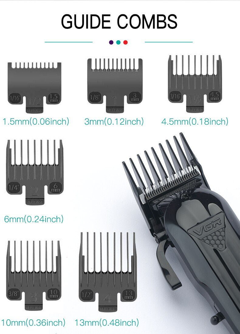 Wiederaufladbare VGR Professionelle Haarschneidemaschine Haarschneider für Männer, Rasierer mit Zubehör