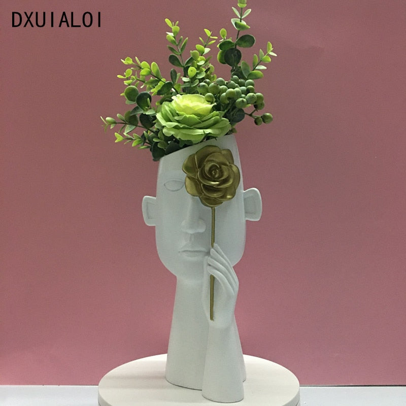 Kreative nordische Vase, Kunst für Wohnzimmer, Weinschrank, Dekor, Schrank, Couchtisch, Blumenarrangement, Harzvase, Geschenk, Heimdekoration