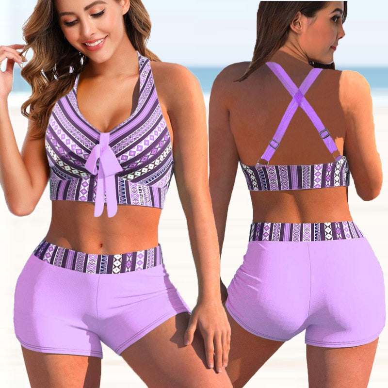 2023 neue Hohe Taille Sexy Badeanzug für Damen, zwei Stücke set Print Push Up Bademode