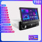 Hizpo Android 12 Universal 1din Autoradio, CarPlay GPS Navigation, Multimedia Player 1 Din Stereo 7 Zoll manuell einziehbarer Bildschirm