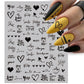 1PCS 3D Nagelzubehör, Maniküre-Nagelteile, Nageldekoration mit Liebes-Herz Aufkleber