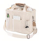 Simple canvas bag for office workers to carry lunch boxes; pure color versatile crossbody bag with large capacity.