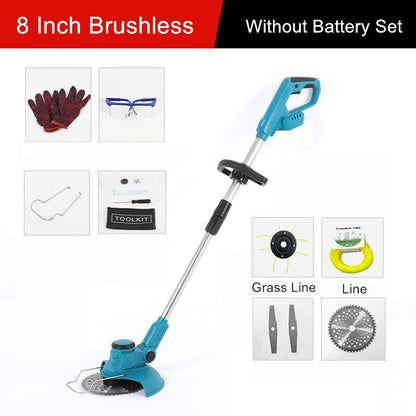 2500 W 8 Zoll bürstenloser elektrischer Rasentrimmer Akku-Rasenmäher Graslinie Heckenschere verstellbarer Hand-Gartenschnitt