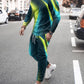 Herren Jogging Trainingsanzug mit 3D-Druck, lose 2 Teilige Strassenmode