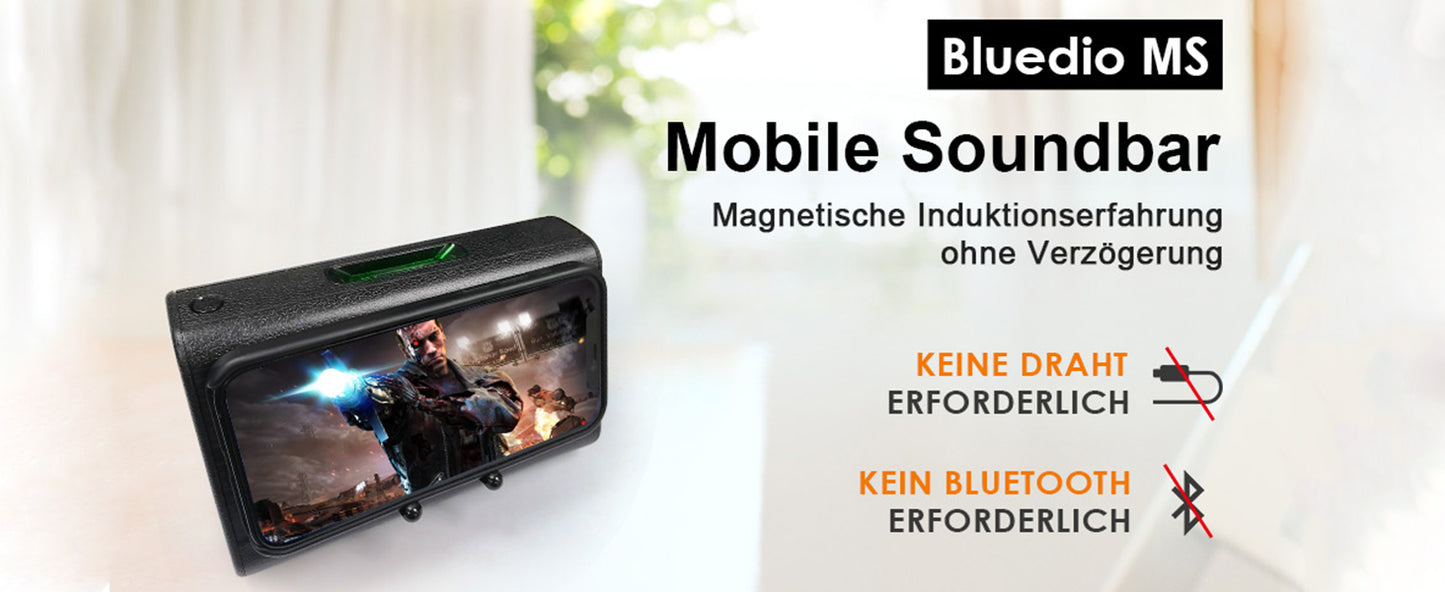 Mobile Soundbar Bluedio MS, tragbarer Lautsprecher, kabelloser Induktionslautsprecher mit Sensor-Telefonständer