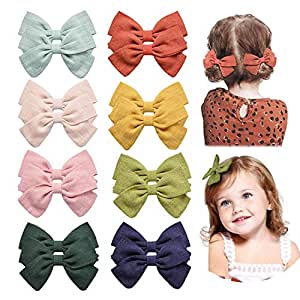 10Pcs/Set neue solide Band Bowknot Haarspangen für Baby Mädchen, handgemachte niedliche HaarnadelsBögen