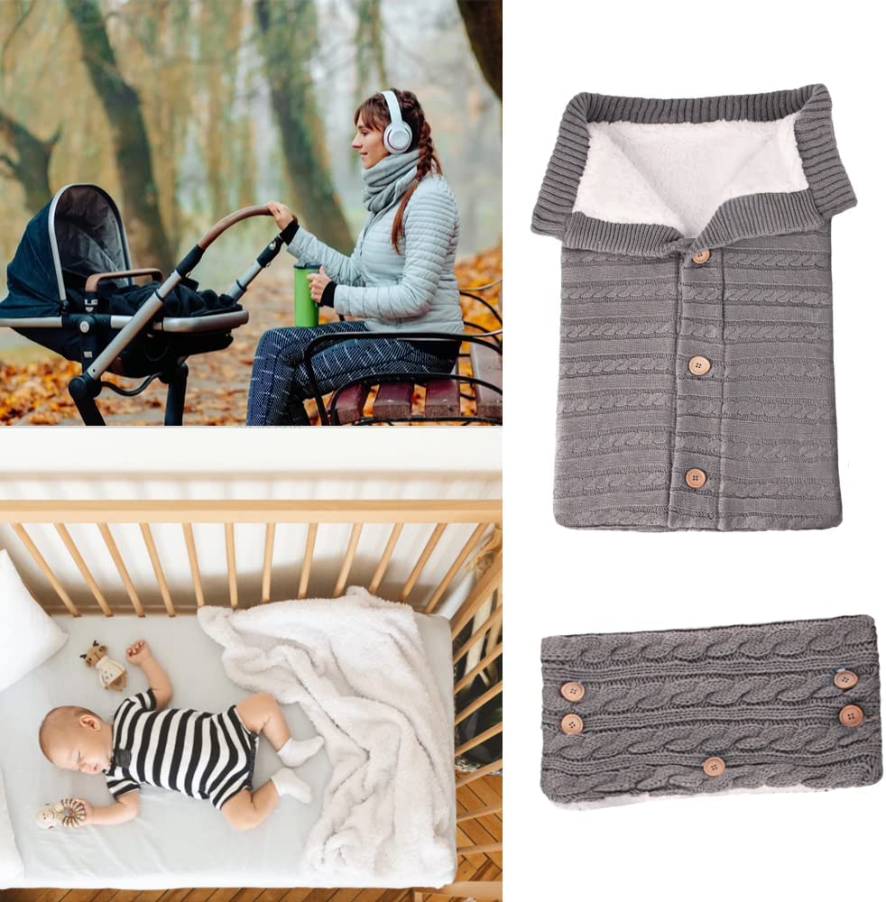 Herbst und Winter Babyschlafsack, Outdoor Button Baby Strickschlafsack