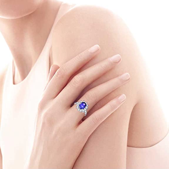 925 Sterling Silber Smaragd Saphir für Frauen, Verlobungsring, feiner Schmuck