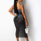 Damen Party Clubwear Mesh, durchsichtig Diamant Bodycon Sling Kleid