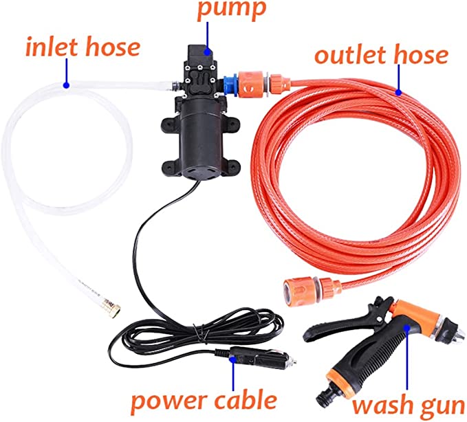 12V Autowäsche Autowaschpistole, Tragbare Waschmaschine Elektrische Reinigung Auto Gerät Styling