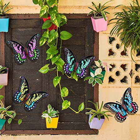 Home Decor Metallschmetterling mit GlassWall Artwork für Gartendekoration, Tierstatuen und Skulpturen für den Garten