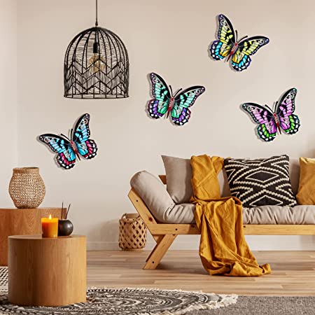 Home Decor Metallschmetterling mit GlassWall Artwork für Gartendekoration, Tierstatuen und Skulpturen für den Garten