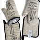 4-teiliges Set aus Baumwolle, hitzebeständige Ofenhandschuhe, Topflappen-Set zum Kochen oder Backen