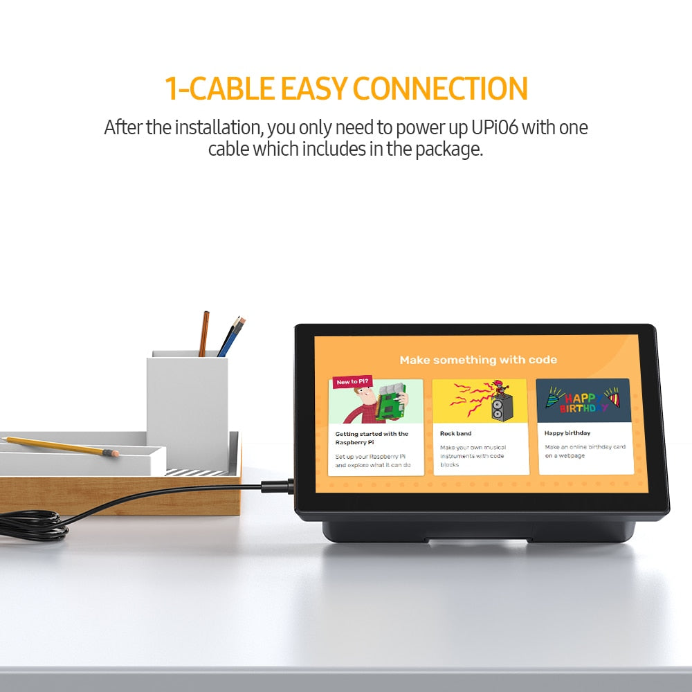 Raspberry Pi Gehäuse mit TouchScreen &amp, Lüfter EVICIV 7-10, Tragbarer Monitor RasPi 4, Touch Screen USB C HDMI RPi Display Rasberry 3 Kit