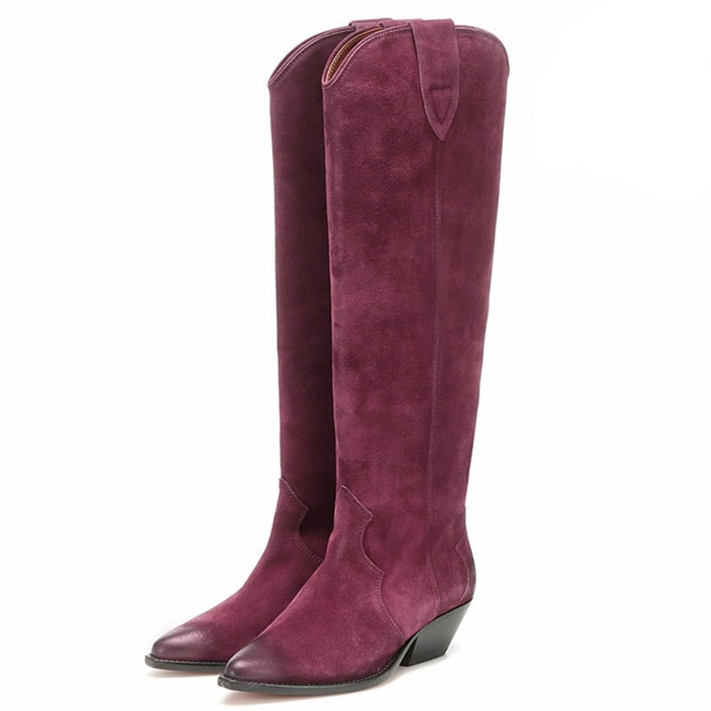 Damen Stiefel Wildleder High Stiefel, Qualität Damen Freizeitschuhe