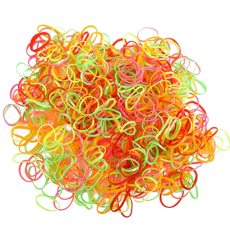 500Pcs/Pack bunte kleine Einweg-Haarbänder elastisches Gummiband Pferdeschwanzhalter, Haarschmuck für Mädchen
