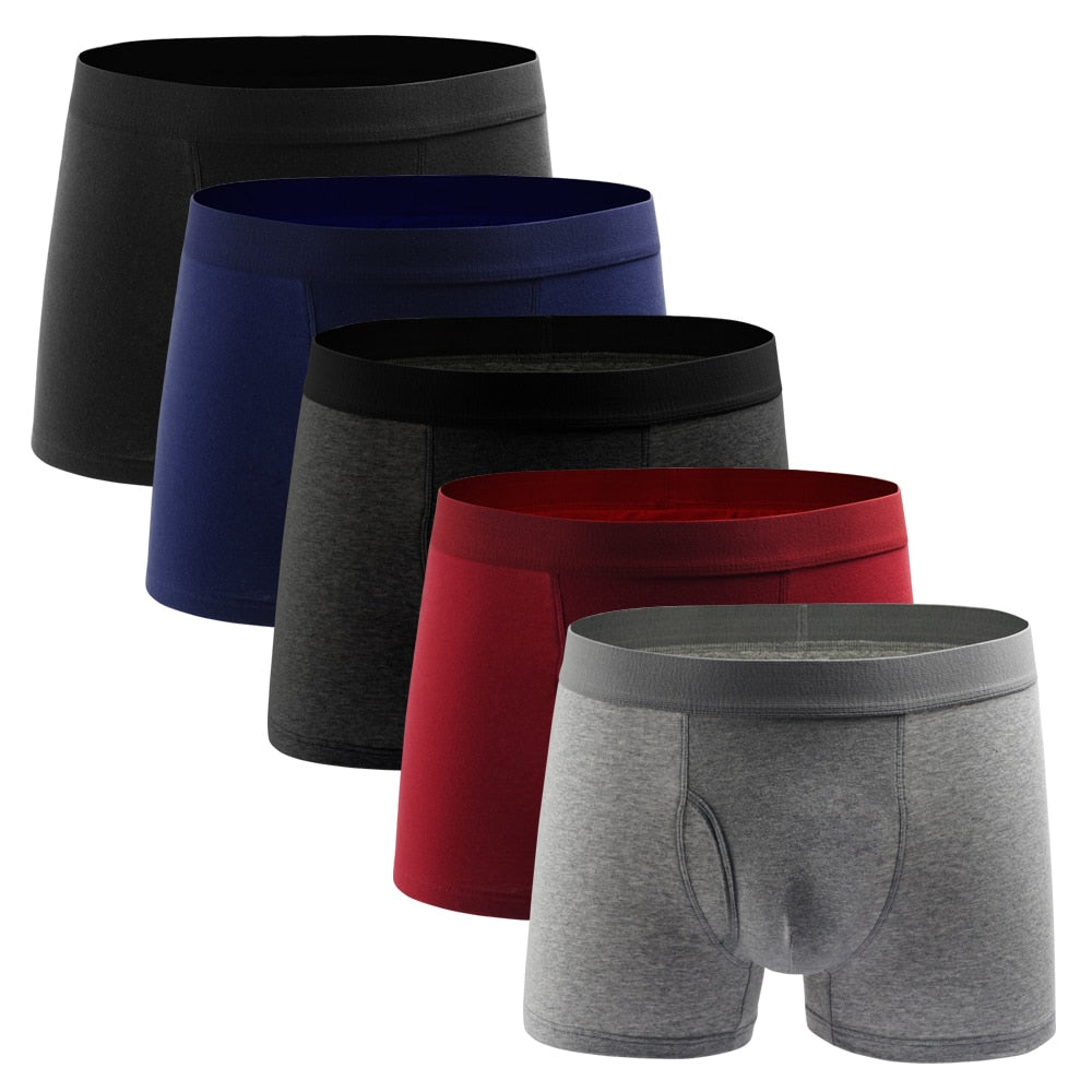 5pcs Boxershorts Herren, European Baumwolle Plus-Größe