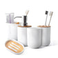 6-teiliges Bambus-Badezimmer-Set