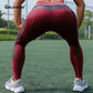 Damen Patchwork-Leggings aus Leder, Fitnesshose mit hoher Taille, atmungsaktive Sporthose, sexy Push-Up-Trainingshose