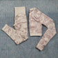 3 Teile / satz Damen Camouflage Yoga Set, Yoga-Leggings für Frauen, gestreifte Kompressionshose