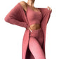 3 Teile / Satz Damen Langarm Strickjacke mit Hosen
