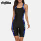 Einteiliger Damen-Pro-Sport-Badeanzug, Boyleg, knielang, Sport-Badeanzug