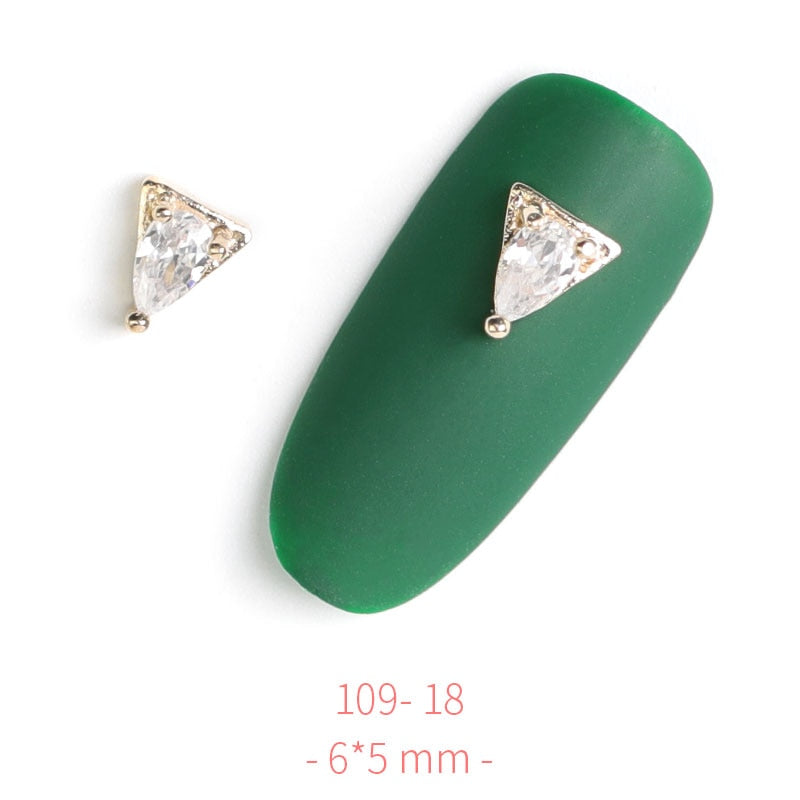 HNUIX 2Pieces 3D Metal Nail art Jewelry Japanese Nail Decorations Top Quality Crystal Manicure Zircon Diamond Charms Pendants