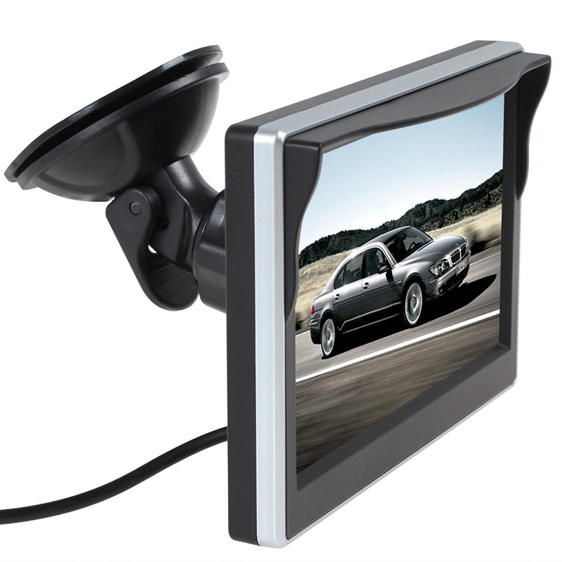 Auto-Monitor 5 Zoll 800*480 Bildschirm 2-Wege-Video-Eingang Auto-Monitor für Backup-Kamera, Fahrzeug-Rückfahrkamera, Frontkamera