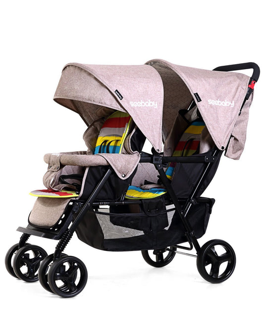 Baby Kinderwagen bequem & einfach für Zwillinge, 2022 Neue purle Farbe