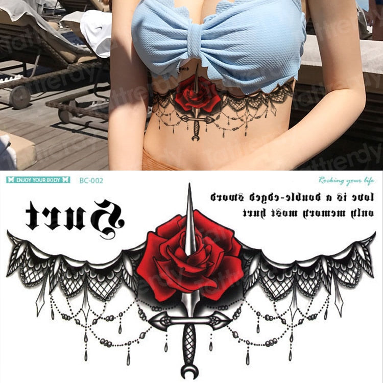 temporäre mode Tattoos-Schmuck, Körperaufkleber für Ägypten arabisch indische Sexy Tattoos-Muster