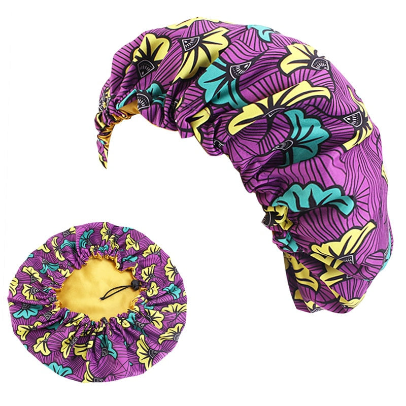 2 pcs/set Schlafmütze für Eltern und Kinder Afrikanischer Druck, Turban Haarabdeckung