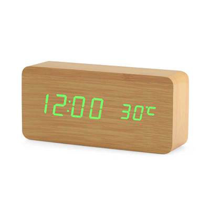 Dual Display Smart Digital LED, Wecker Temperatur Sprachsteuerung, Multifunktions-elektronischer Kalender