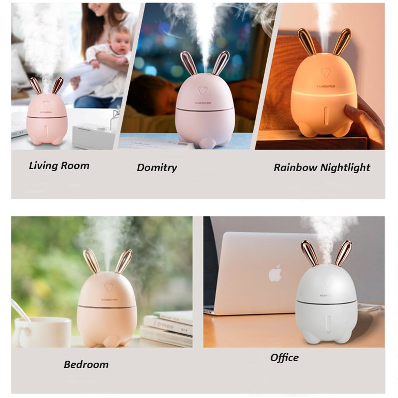 300 ML Mini Luftbefeuchter, Nettes Kaninchen USB Aroma, ätherisches Öl