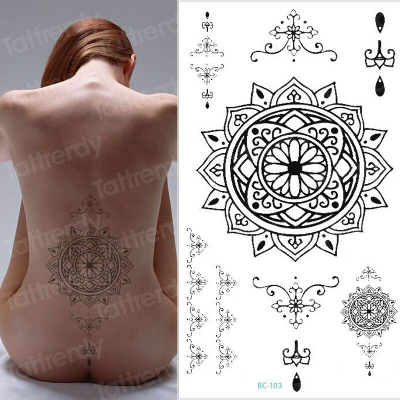 temporäre mode Tattoos-Schmuck, Körperaufkleber für Ägypten arabisch indische Sexy Tattoos-Muster