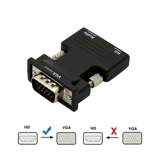 HDMI-kompatible Buchse zu VGA-Stecker Konverter 3.5mm Audio Kabel Adapter 1080P FHD Video Ausgang für PC Laptop TV Monitor Projektor
