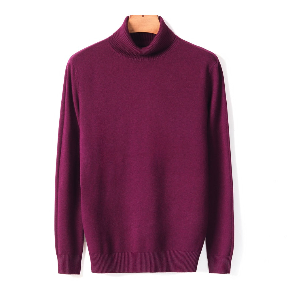 Herbst-Winter-Männer Warmer Rollkragenpullover, hochwertige Mode, lässig, bequem, dicker Pullover, männliche Marke