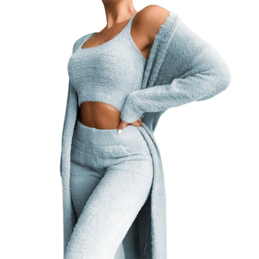 3 Teile / Satz Damen Langarm Strickjacke mit Hosen