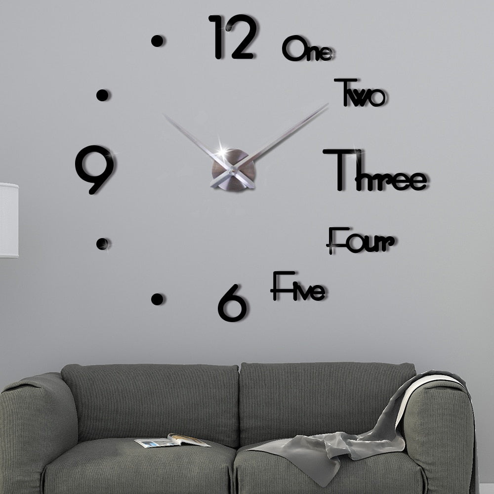 Neue 3D Große Wanduhr Modernes Design, Wandaufkleber Uhr