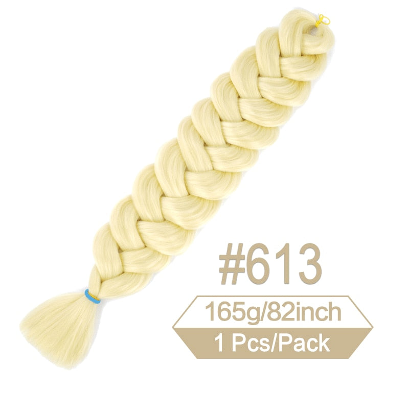 82 Zoll 165g/Pack Synthetische Häkelhaare Vorgedehnte Jumbo Flechthaar Hochtemperatur Faser Haarverlängerungen Für Box Zöpfe