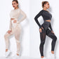 Workout-Sets für Frauen, 2-teiliges, nahtloses Yoga-Outfit, Trainingsanzug, hoch taillierte Leggings und Crop-Top-Fitness-Kleidungsset