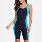 Einteiliger Damen-Pro-Sport-Badeanzug, Boyleg, knielang, Sport-Badeanzug