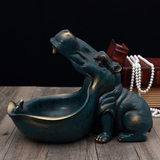 3D-Nilpferd, Statue, Dekorationszubehör, Schreibtisch, Skulptur, Aufbewahrungsbox, Tischdekoration, Miniaturfigur, dekorative Tierkunst