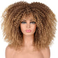 Kurzes Haar Afro Kinky Curly Perücken mit Pony für schwarze Frauen, afrikanische synthetische  Lolita Perücken