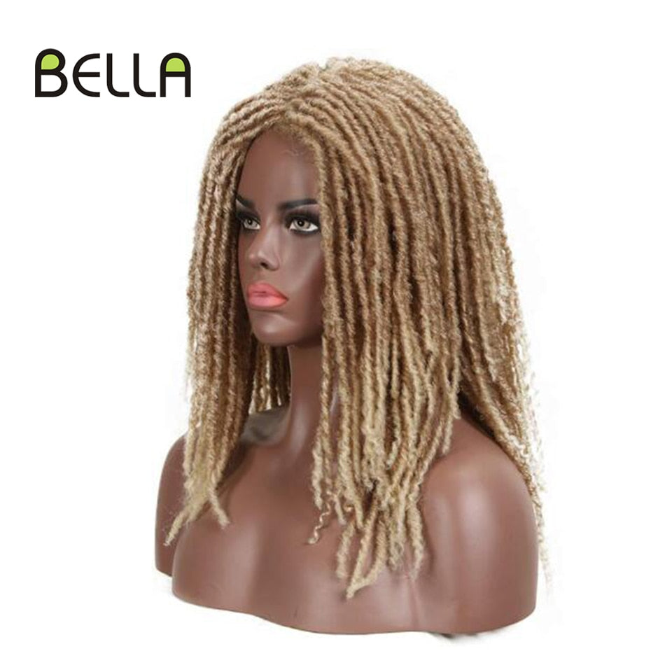 Bella Synthetische Perücke für schwarze Frauen 22quot; Gehäkelte Perücke Zöpfe, Twist Jumbo Dread Faux Locs lange Afro-Perücke Dreadlock-Haar-Flechtperücke