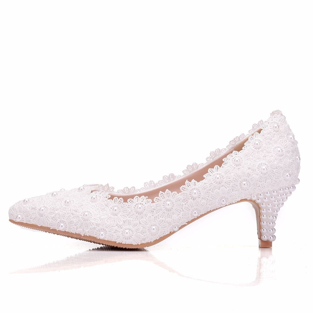 Handgefertigte white Crystal Queen Hochzeitsschuhe