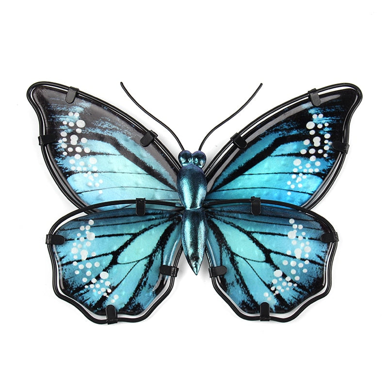 Home Decor Metallschmetterling mit GlassWall Artwork für Gartendekoration, Tierstatuen und Skulpturen für den Garten