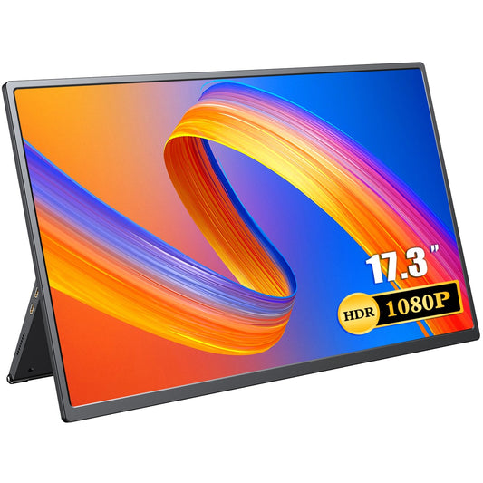 17,3 Zoll 60Hz IPS Ultra Slim Monitor Tragbares 1080P HDR HDMI Typ-C Display für Computer Laptop Xbox PS4 Switch Gaming