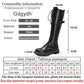 Herbst British Style Kniehohe Stiefel Für Frauen, Weibliche Stiefel Runde Zehe, Niedrige Absätze